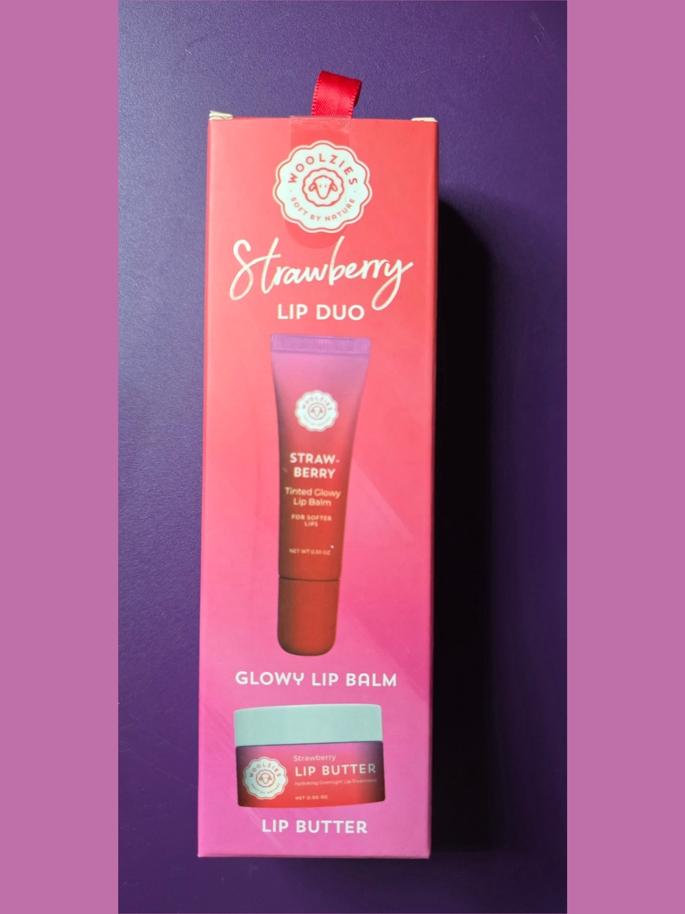 Woolzies Strawberry Lip Duo — Pink Tinted Balm & Lip Butter